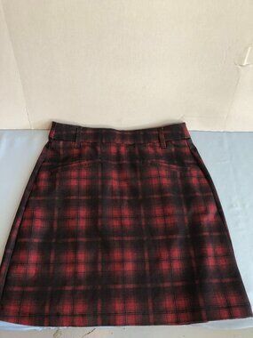 Maurices XS Red Plaid Skirt 27" Waist